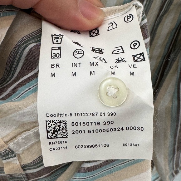 Hugo Boss Brown and Blue Casual Button Down Shirt - Picture 7 of 9